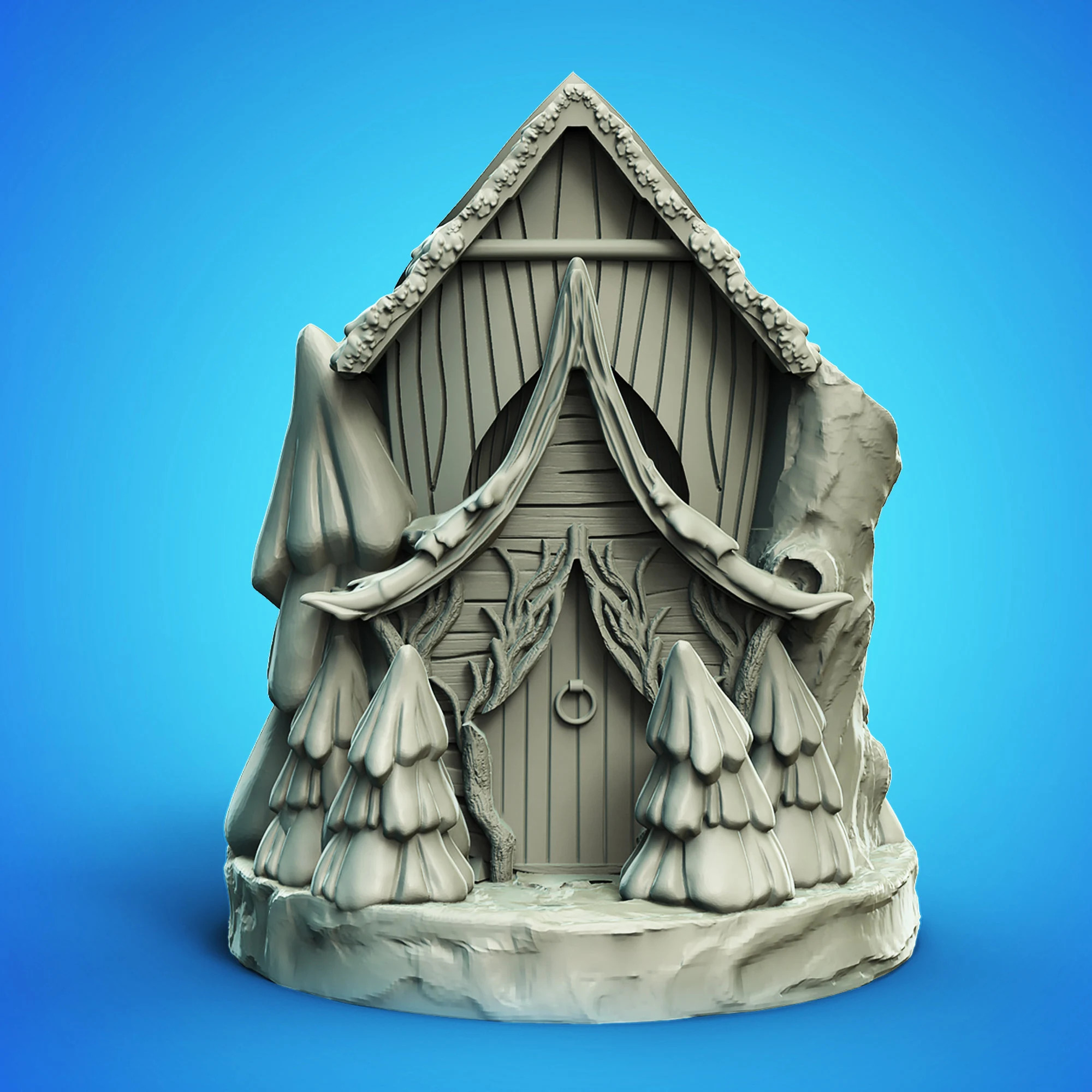 Winter Snow Hut Bottle Holder - STL Format 3D Printable Ready File